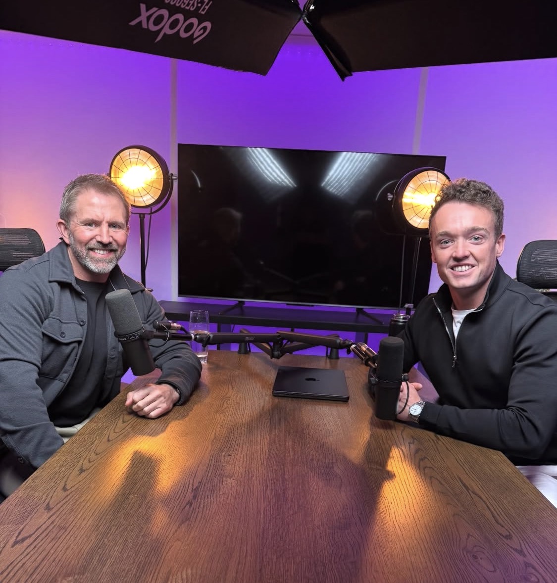 Lindsay Bruce as a guest in a podcast studio